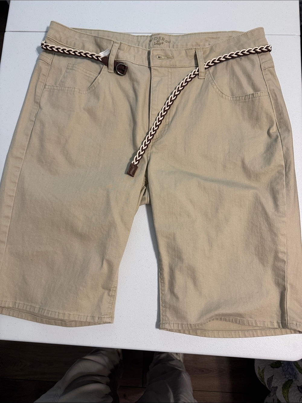 Riders by Lee Women’s Khaki Flat-Front Cotton Walking Shorts